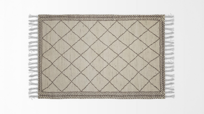 Moroccan Pearl Bush Woolen Rugs - Handmade with Genuine Wool | Durable, Stylish, and Comfortable