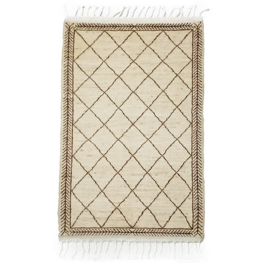 Moroccan Pearl Bush Woolen Rugs - Handmade with Genuine Wool | Durable, Stylish, and Comfortable