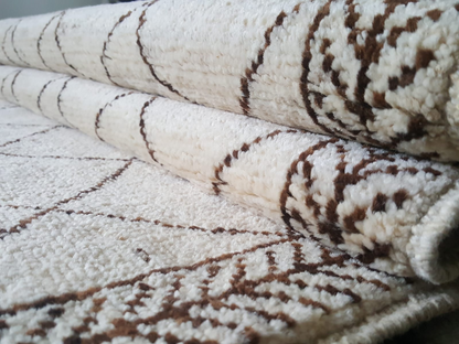 Moroccan Pearl Bush Woolen Rugs - Handmade with Genuine Wool | Durable, Stylish, and Comfortable