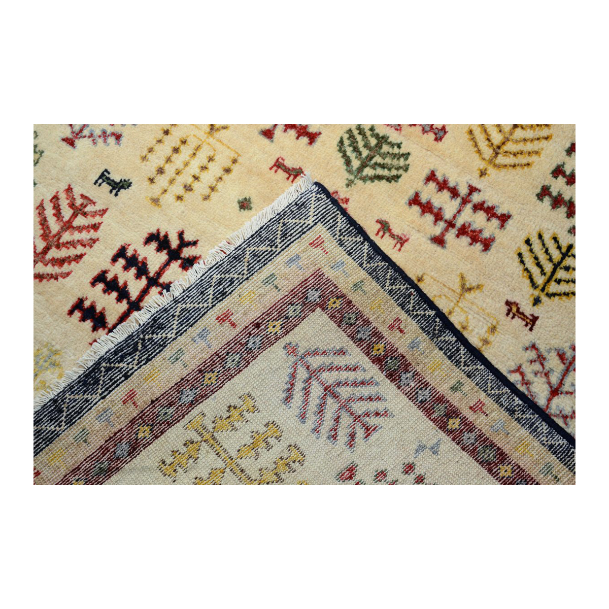 Handknotted Natural Gabbeh Rug - Colorful and Attractive Woolen Rug