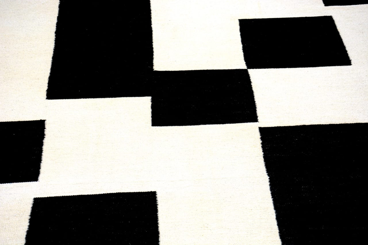 Handmade Black and White Rug Kilim - Stylish, Durable, and Unique | Fybernots