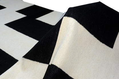 Handmade Black and White Rug Kilim - Stylish, Durable, and Unique | Fybernots