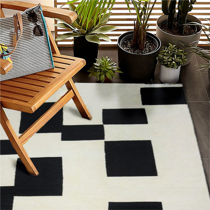 Handmade Black and White Rug Kilim - Stylish, Durable, and Unique | Fybernots