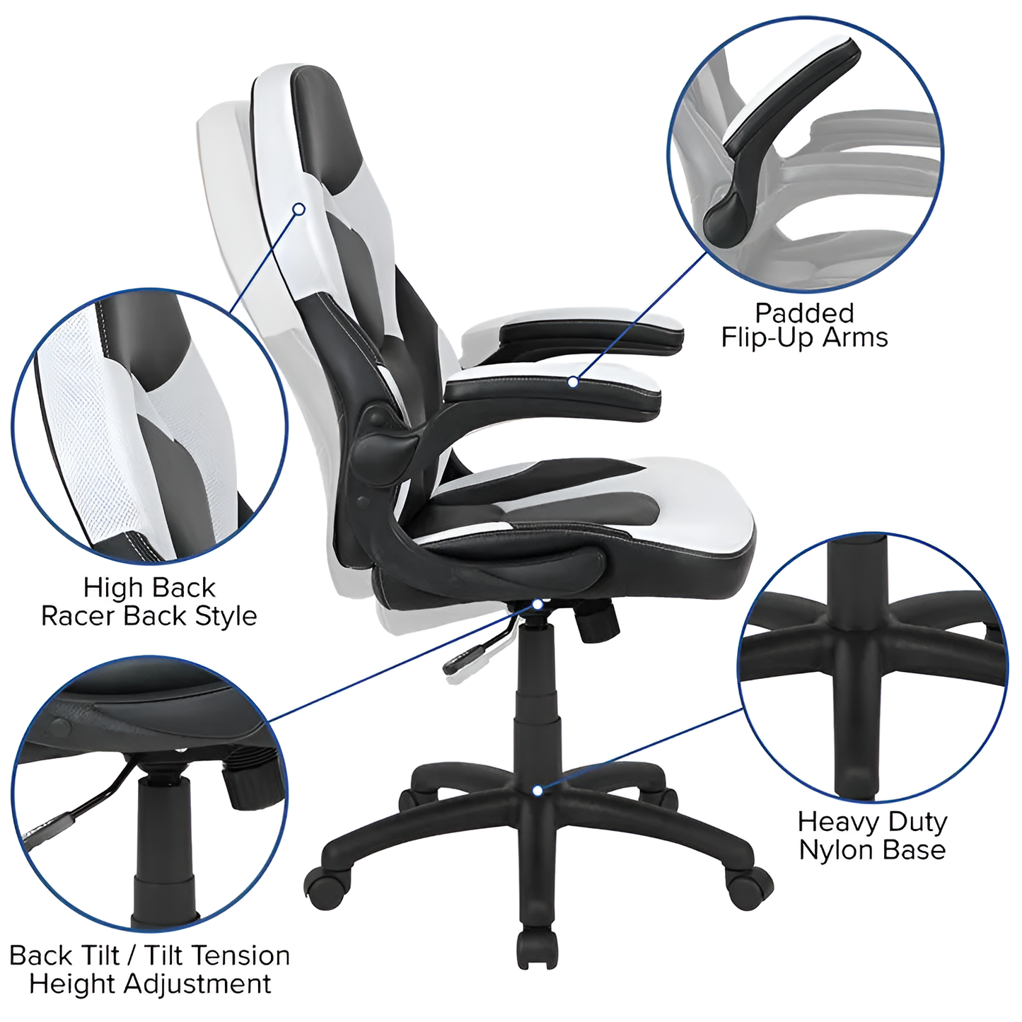 Black Gaming Desk and Racing Chair Set - Elevate Your Gaming Setup