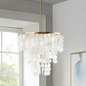 Urban Habitat Isla Chandelier | Elegant Hanging Shell Shade | Gold Base