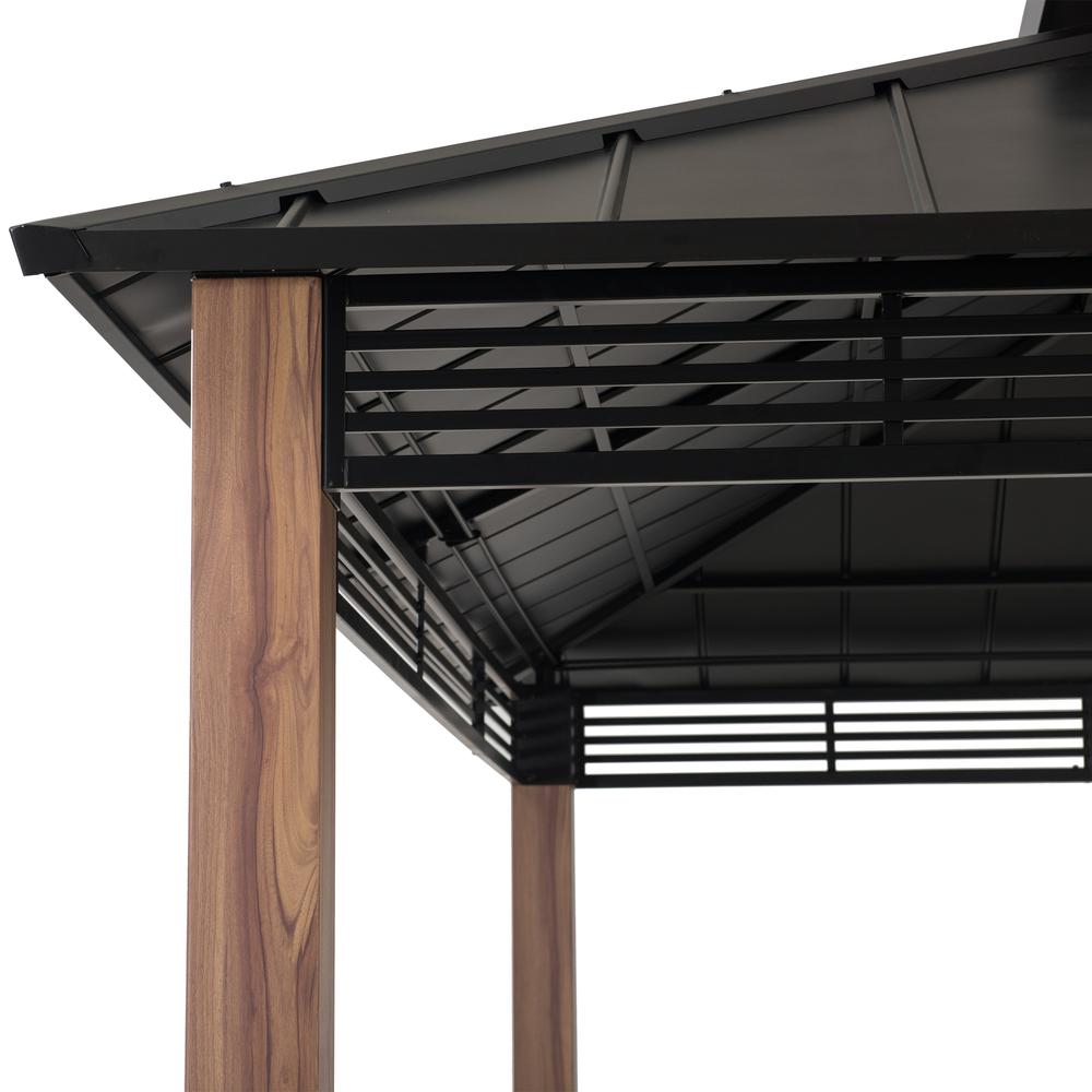 Roberts Outdoor Patio Steel Frame Hardtop Gazebo with 2-Tier Steel Roof - Create a Stylish and Functional Outdoor Gathering Spot