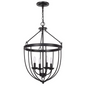 60W x 4 Grafton Metal Chandelier - Stunning Matte Black Finish