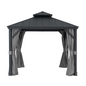 Sunjoy 10 x 10ft Patio Aluminum Frame Gazebo with 2 Tier Hardtop