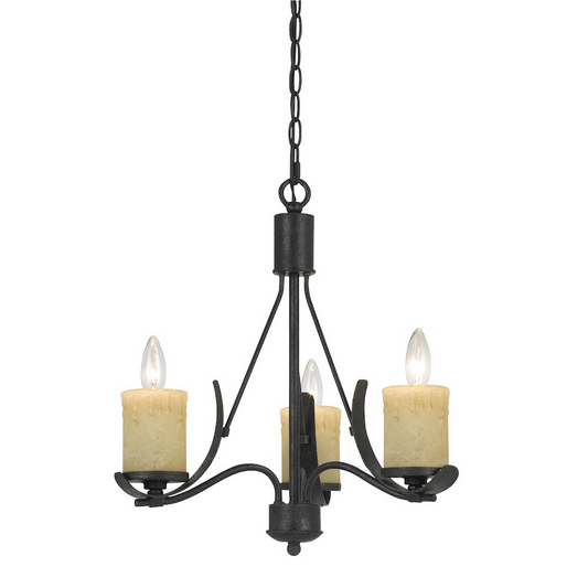 18" Inch Tall Metal Chandelier in Black Smith Finish - Elegant Lighting for any Space