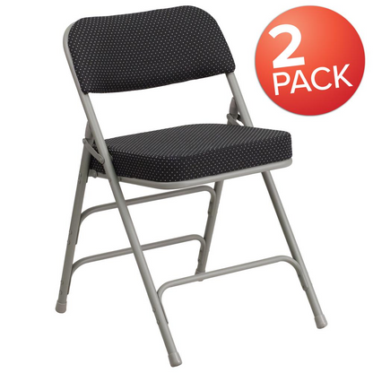 Set of 2 Padded Metal Folding Chairs, 300 lb Capacity, Upholstered Comfort