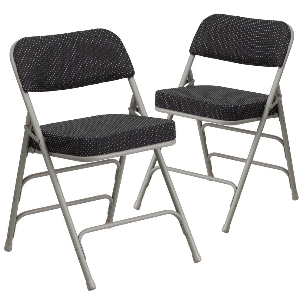 Set of 2 Padded Metal Folding Chairs, 300 lb Capacity, Upholstered Comfort