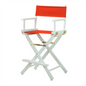 24" Director's Chair White Frame-Red Canvas - Portable and Sturdy