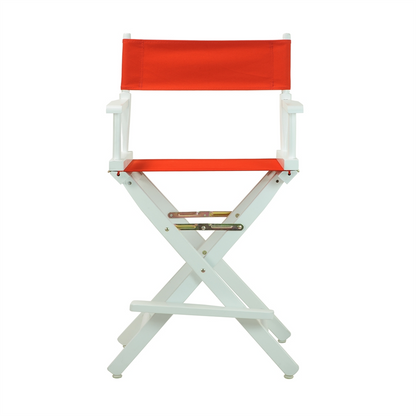 24" Director's Chair White Frame-Red Canvas - Portable and Sturdy