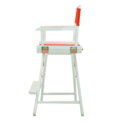 24" Director's Chair White Frame-Red Canvas - Portable and Sturdy