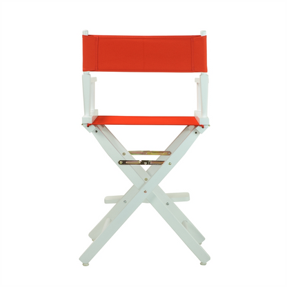 24" Director's Chair White Frame-Red Canvas - Portable and Sturdy