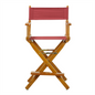 24" Director's Chair Honey Oak Frame-Burgundy Canvas | Portable & Stylish