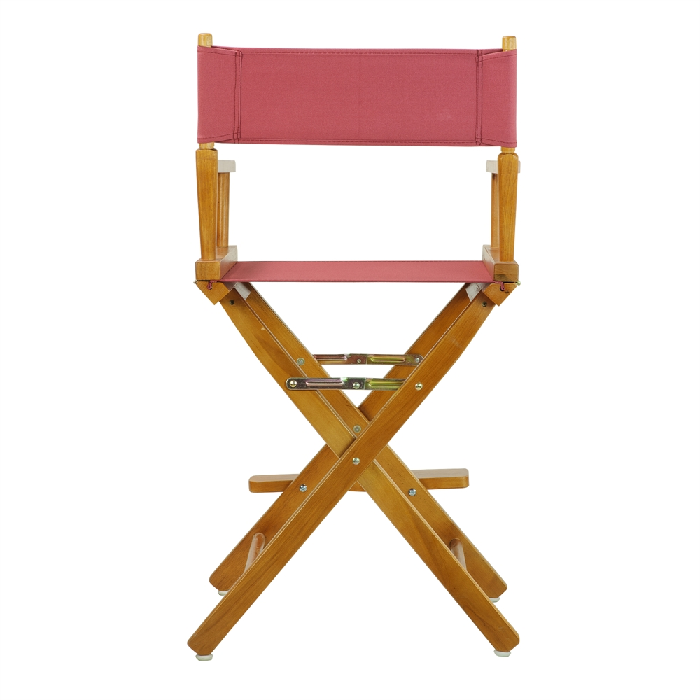 24" Director's Chair Honey Oak Frame-Burgundy Canvas | Portable & Stylish