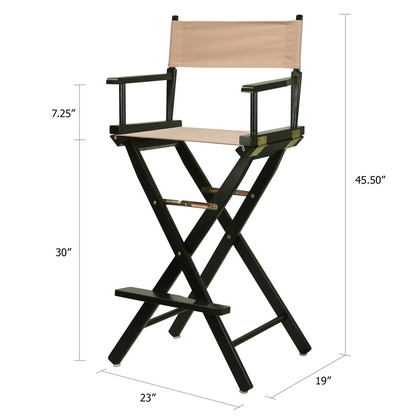 30" Director's Chair Black Frame-Tan Canvas - Portable and Versatile