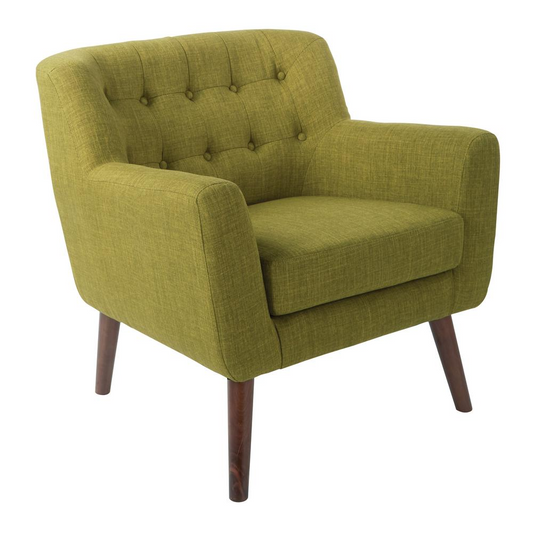 Mill Lane Chair - Mid-Century Design Tufted Back, Solid Wood Legs