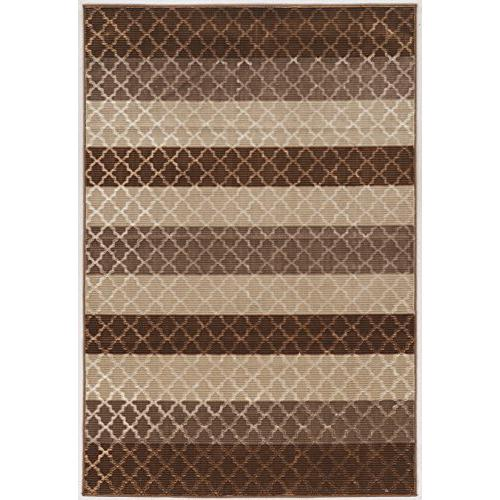 Evolution Trellis Stripes Beige & Brown 8x10.3 Rug - Stylish Accent for Any Room