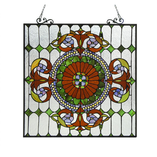 Tiffany-Glass Victorian Window Panel - Exquisite Handcrafted Stained Glass Panel | Home Decor