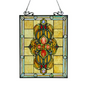 AVALON Tiffany-glass Victorian Window Panel 18x25 - Handcrafted Stained Glass and Gem-like Cabochons