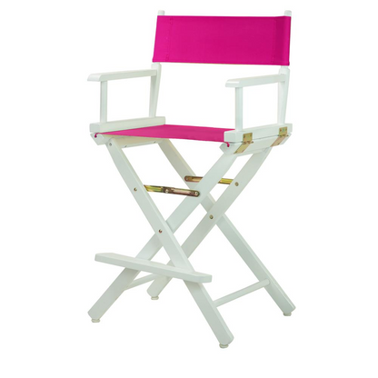 24" Director's Chair White Frame-Magenta Canvas - Portable and Durable | Buy Now!