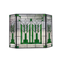 BENJAMIN Mission 3pcs Folding Tiffany-glass Fireplace Screen 38" Wide - Modern Style, Handcrafted Stained Glass