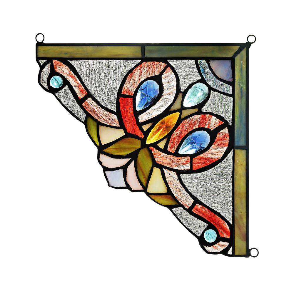 VICTORIE 8" Victorian Tiffany-Style Stained Glass Panel