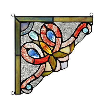 VICTORIE 8" Victorian Tiffany-Style Stained Glass Panel