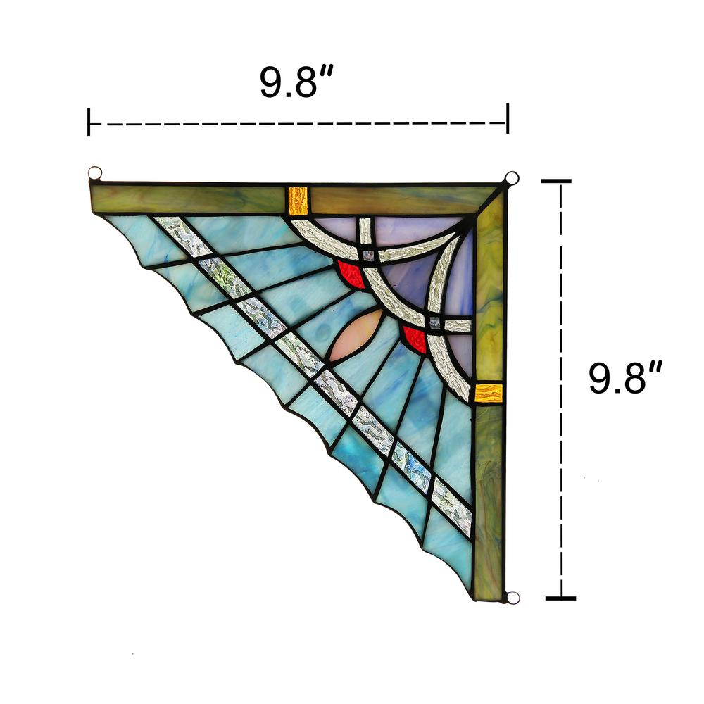 OBSIDIAN 10" Mission Tiffany-Glass Window Panel - Handcrafted Art