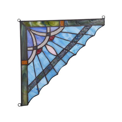 OBSIDIAN 10" Mission Tiffany-Glass Window Panel - Handcrafted Art