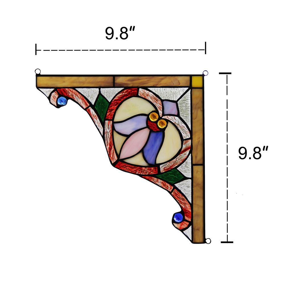 ARISTELLA 10" Victorian Tiffany-Style Glass Panel