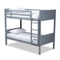 Elsie Modern and Contemporary Grey Finished Wood Twin Size Bunk Bed