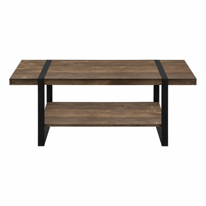 COFFEE TABLE - BROWN RECLAIMED WOOD-LOOK / BLACK METAL