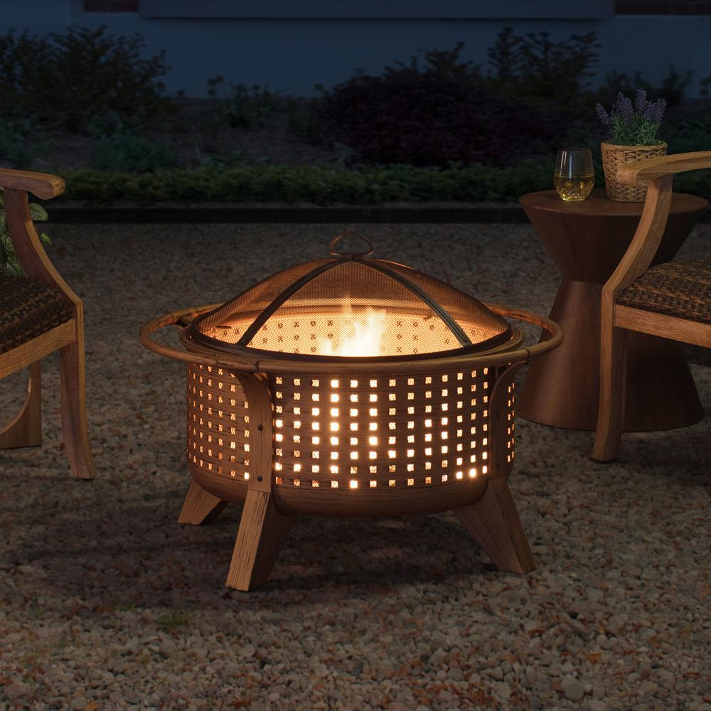 Sunjoy 30 in. Outdoor Wood-Burning Fire Pit - Create a Cozy Backyard Retreat