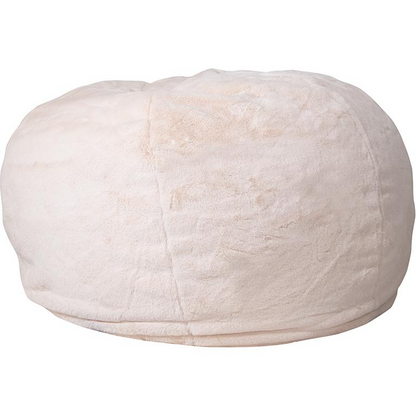 Oversized White Furry Bean Bag Chair for Kids and Adults