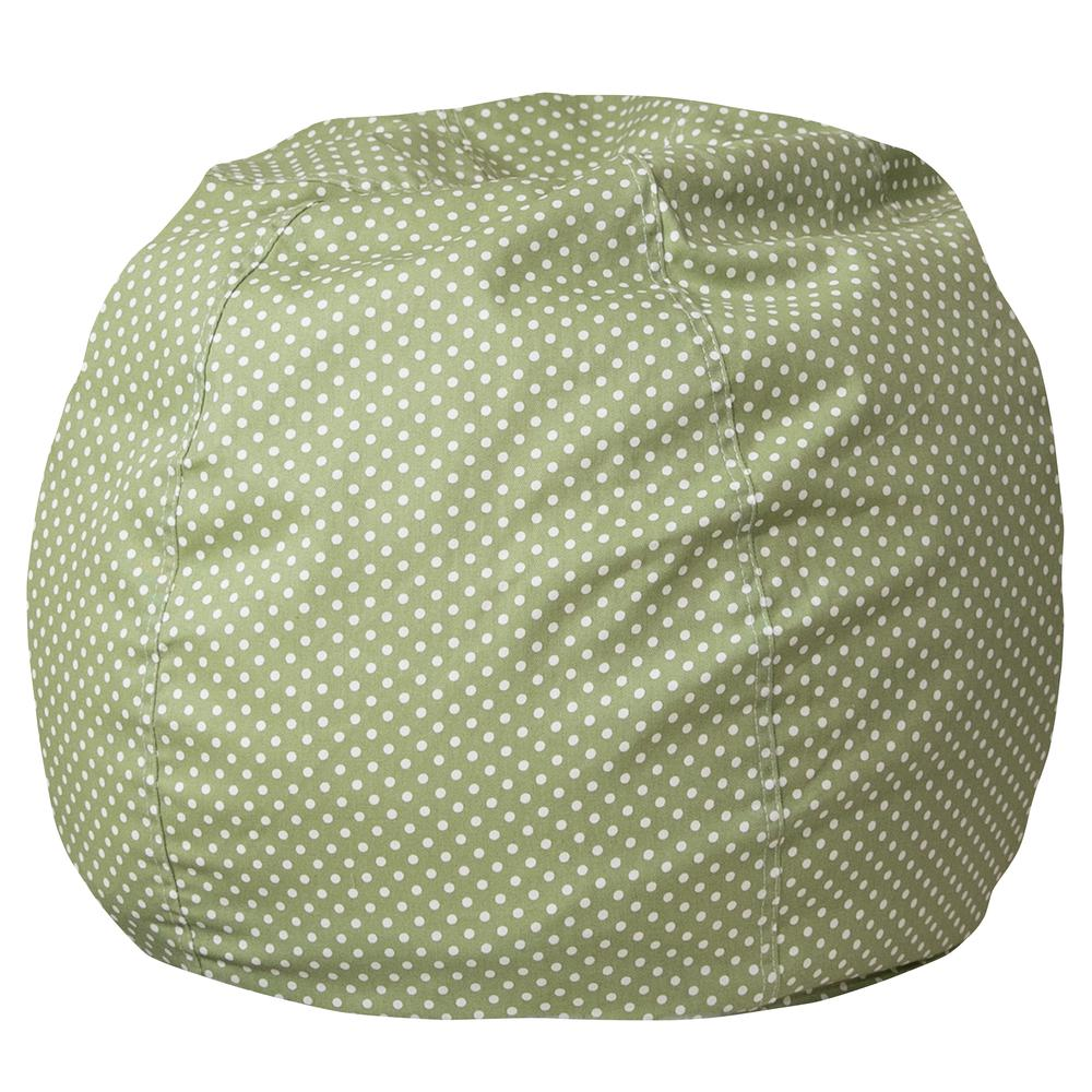 Cozy Kids Bean Bag Chair - Green Cover, Refillable Beads, Machine Washable