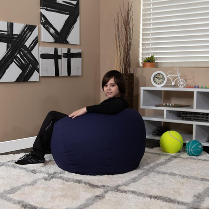 Kids and Teens - Small Solid Navy Blue Bean Bag Chair