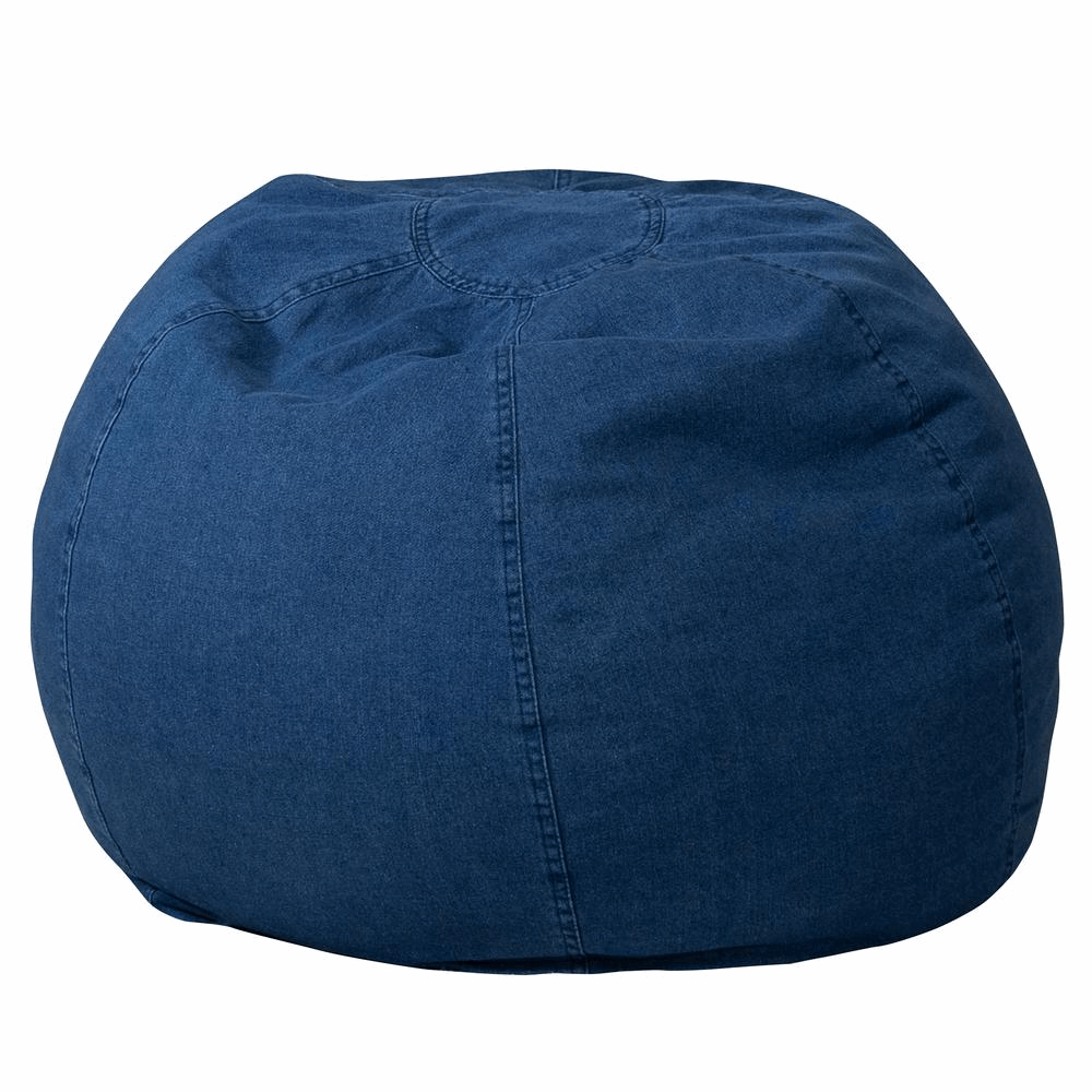 Compact Denim Bean Bag Chair for Kids and Teens - Perfect for Small Spaces & Informal Seating | Stylish and Comfortable