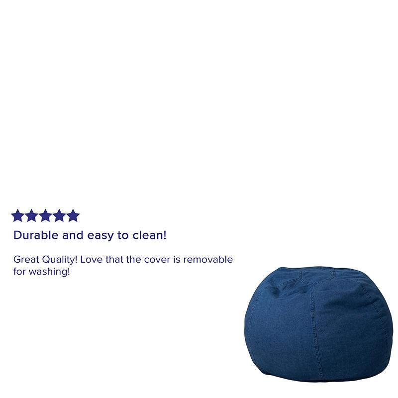 Compact Denim Bean Bag Chair for Kids and Teens - Stylish and Comfortable