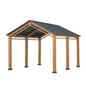 Outdoor Gazebo, Heavy Duty Garage Car Shelter with Powder-Coated Steel Roof