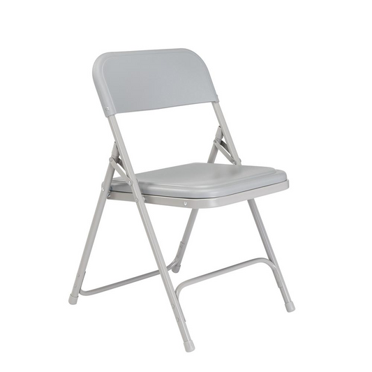 NPS® 800 Series Premium Lightweight Plastic Folding Chair, Grey (Pack of 4) - Durable, Comfortable, and Convenient