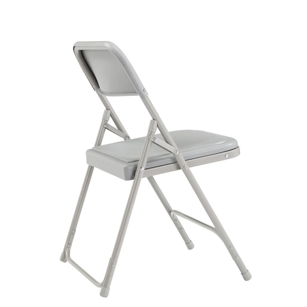 NPS® 800 Series Premium Lightweight Plastic Folding Chair, Grey (Pack of 4) - Durable, Comfortable, and Convenient