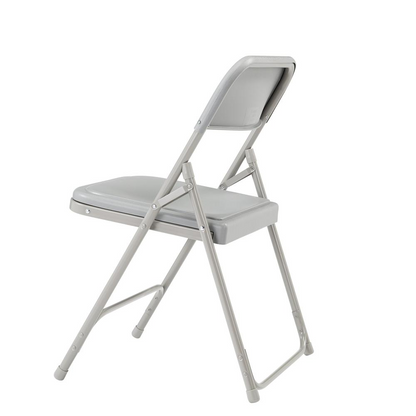 NPS® 800 Series Premium Lightweight Plastic Folding Chair, Grey (Pack of 4) - Durable, Comfortable, and Convenient