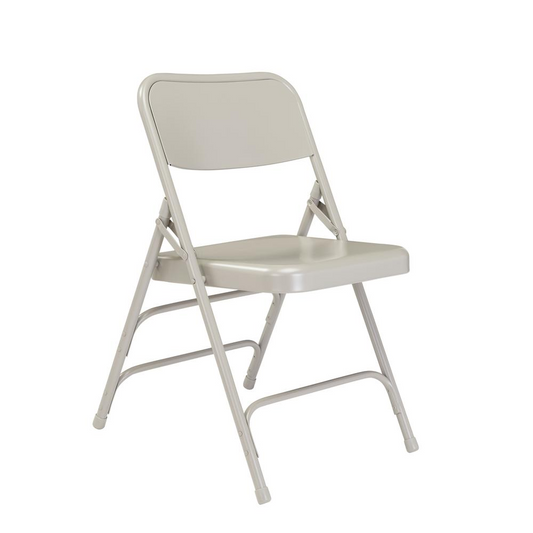 NPS® 300 Series Deluxe All-Steel Triple Brace Double Hinge Folding Chair, Grey (Pack of 4)