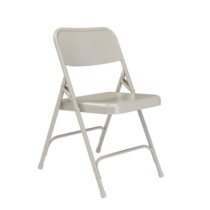 NPS® 200 Series Premium All-Steel Double Hinge Folding Chair, Grey (Pack of 4) - Comfortable and Durable Seating for Any Setting