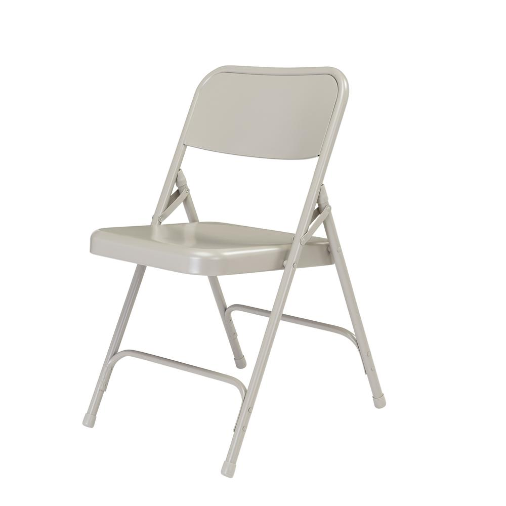 NPS® 200 Series Premium All-Steel Double Hinge Folding Chair, Grey (Pack of 4) - Comfortable and Durable Seating for Any Setting