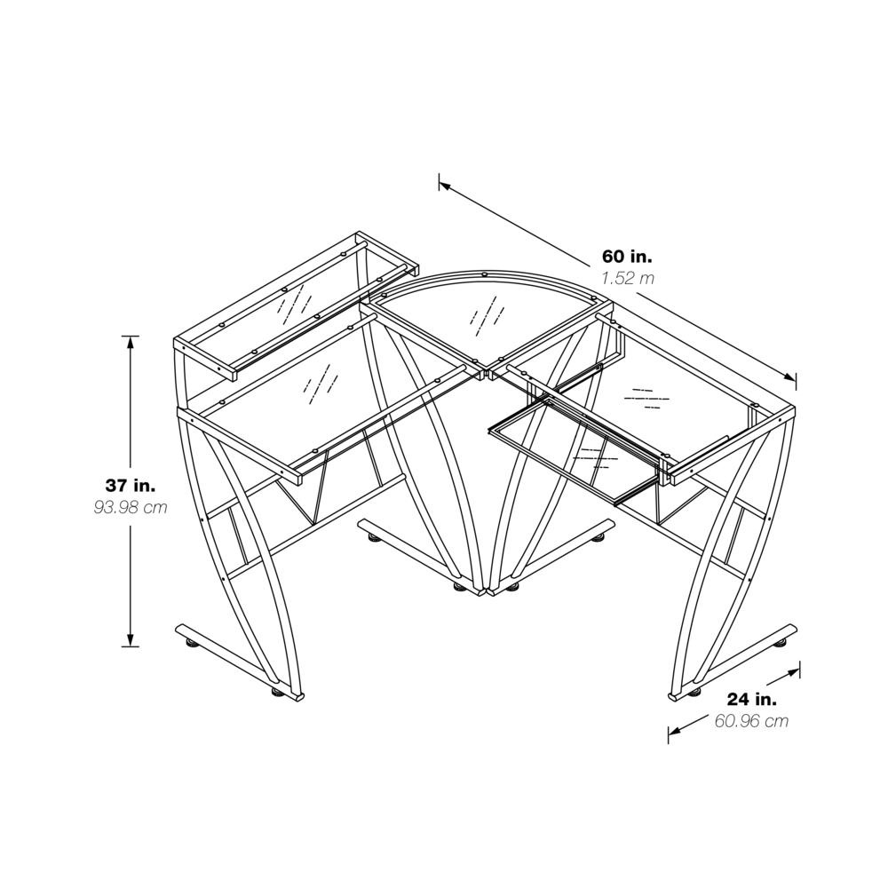 Constellation L Shaped Home Office Gaming Editing Desk, CSN6024GLD