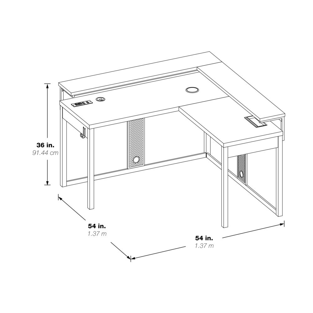 Loadout L/Shape Gaming Desk, LDT5454GLD - Elevate Your Gaming Experience